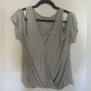 American Eagle Outfitters Gray Striped Blouse